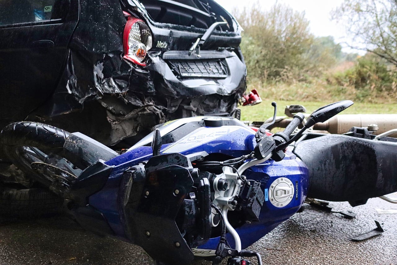 accident, car crash, motorcycle